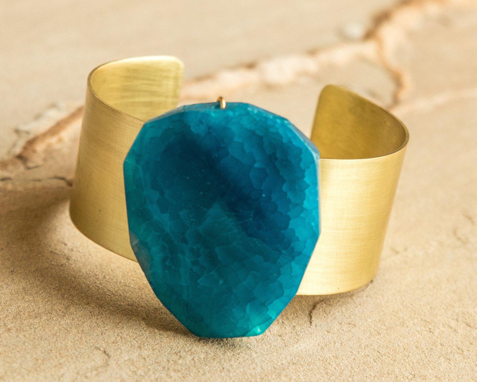 Blue Recycled Brass Cuff