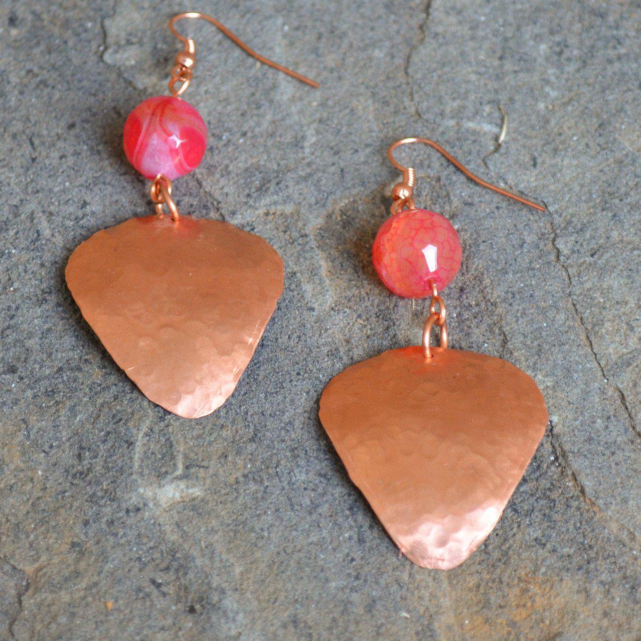 Fuchsia Copper Earrings
