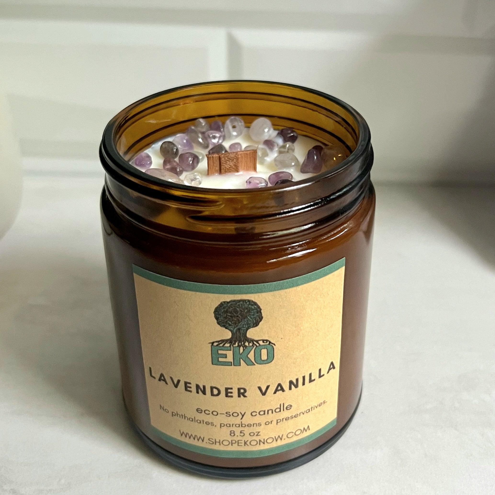 Lavender Vanilla - Amethyst Gemstone Candle