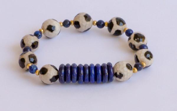 River - Lapis Lazuli Tibetan Agate Bracelet
