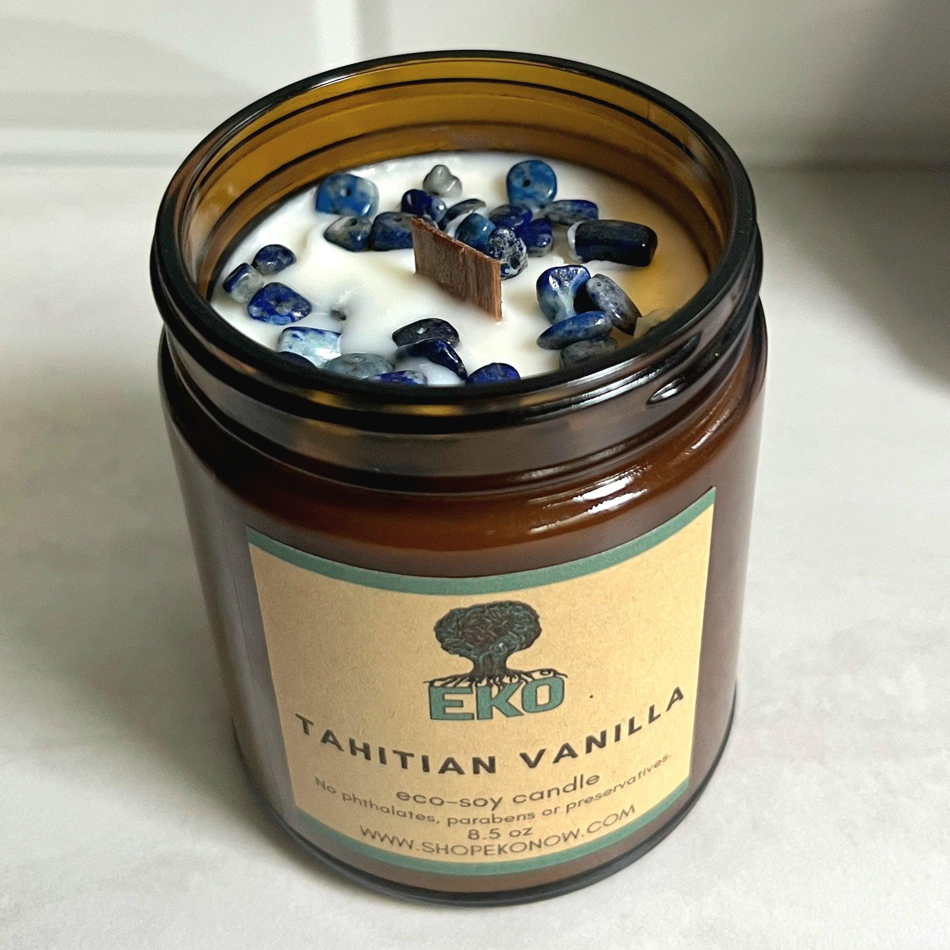 Tahitian Vanilla - Lapis Lazuli Gemstone Candle