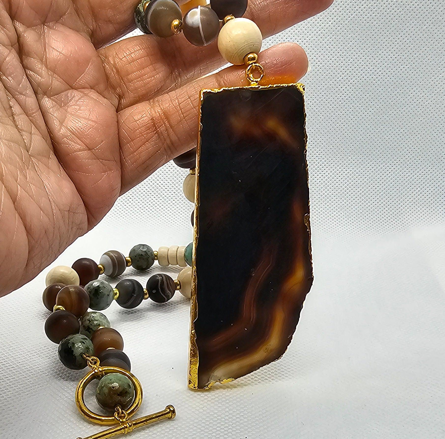 African Turquoise & Agate Jewelry Set