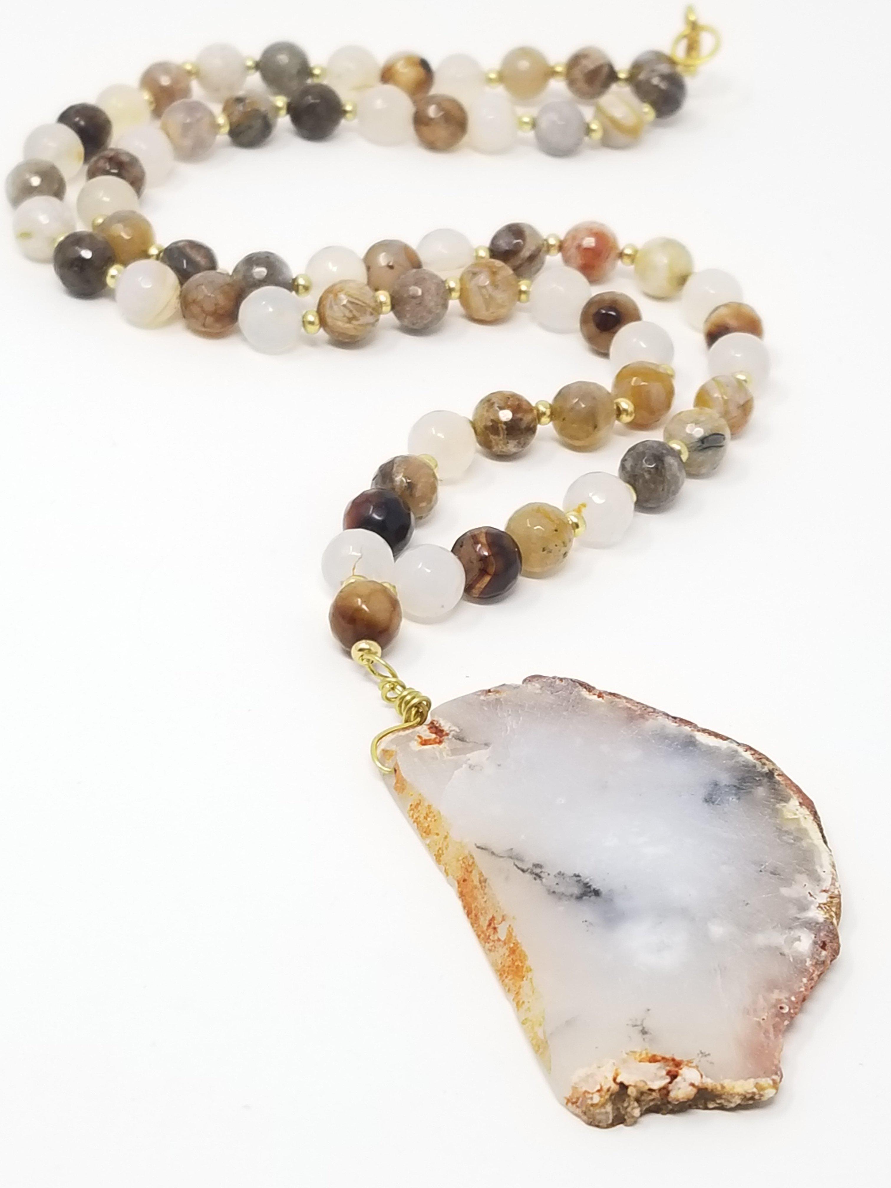 Brown Natural Agate Necklace