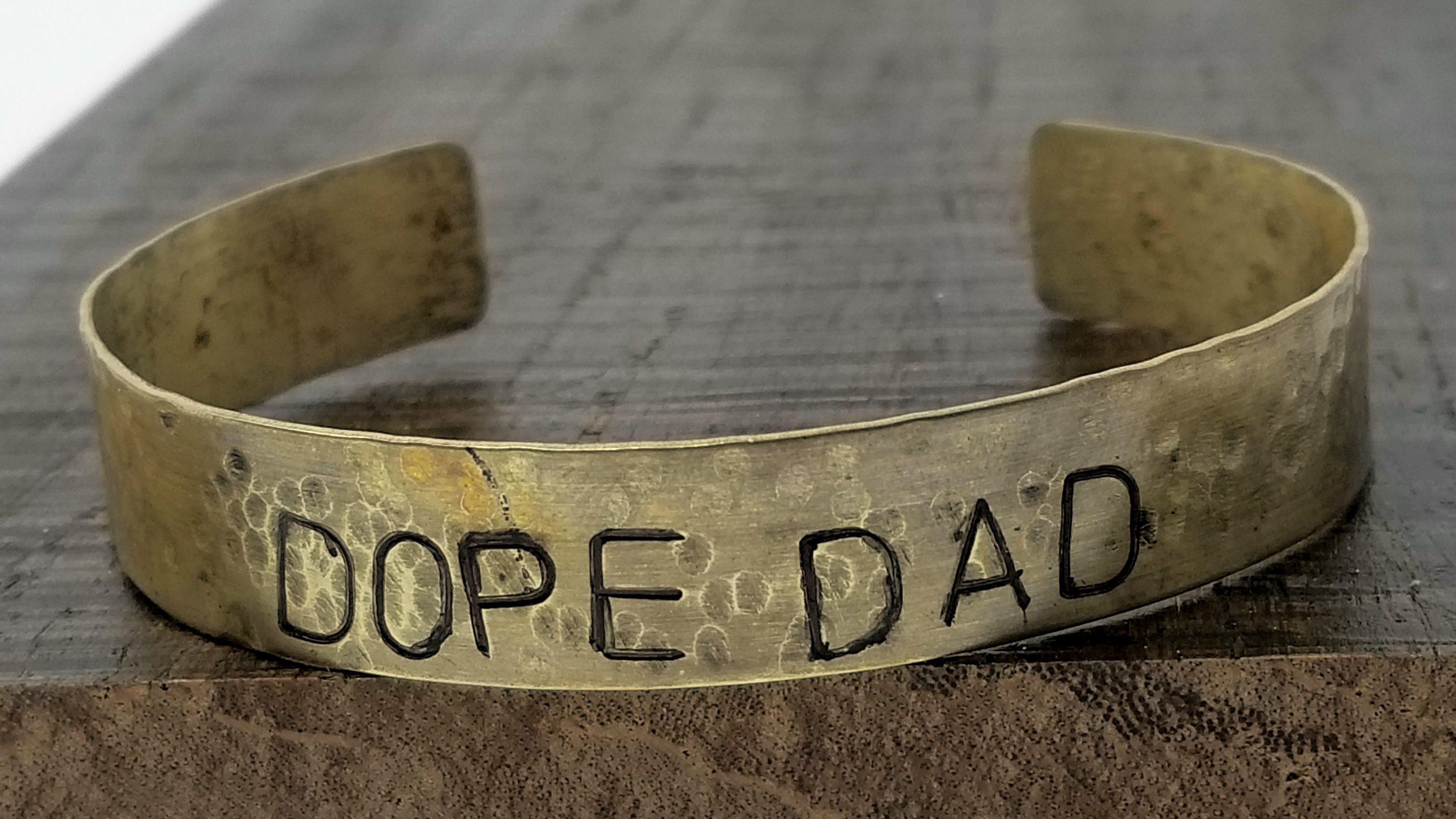 Dope Dad Recycled Brass Cuff