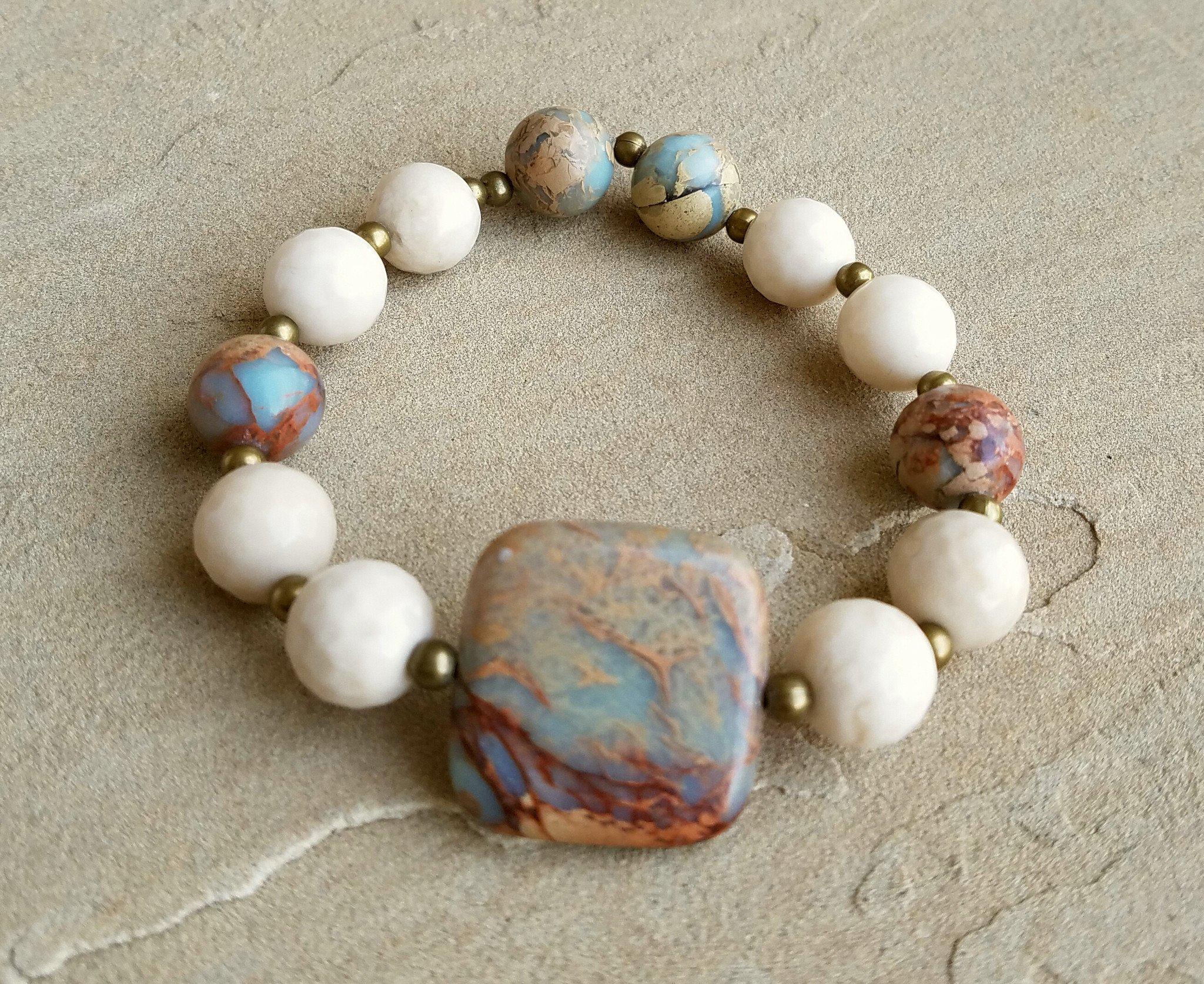 Ethiopian Opal Riverstone Bracelet Set