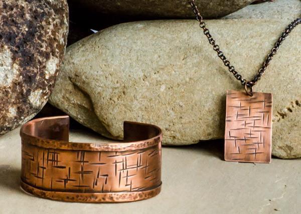 Evolution - Textured Recycled Copper Cuff