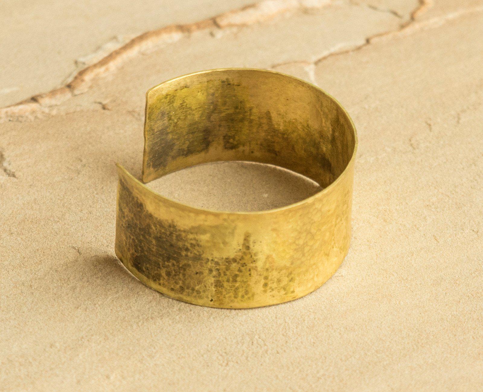 Flame Painted Recycled Brass Cuff