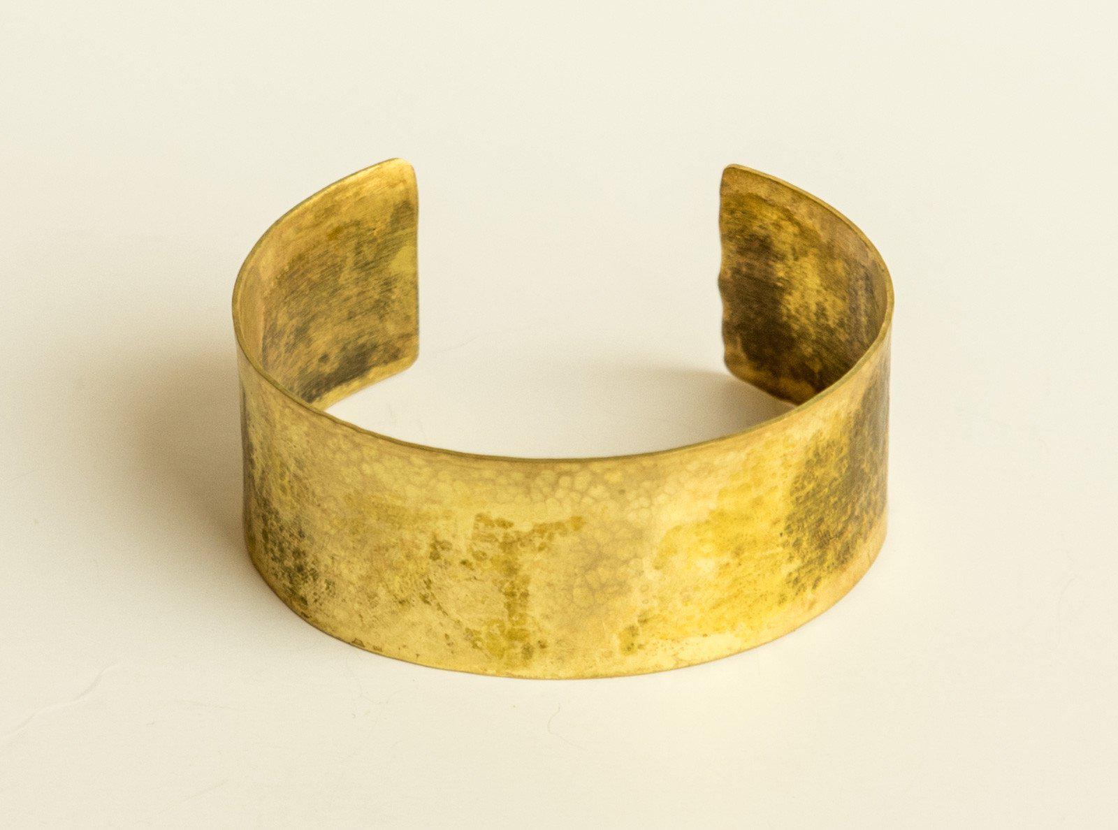 Flame Painted Recycled Brass Cuff
