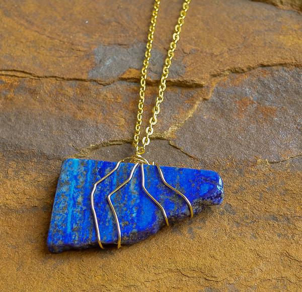 Freeform Blue Lapis Necklace