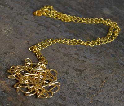 Freeform Brass Wire Necklace