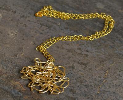 Freeform Brass Wire Necklace