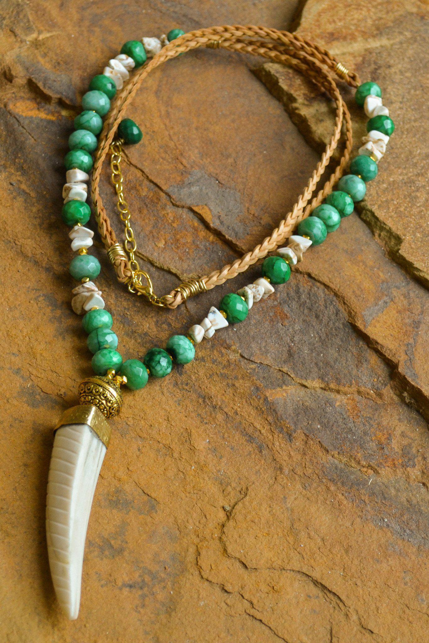 Green Horn Necklace