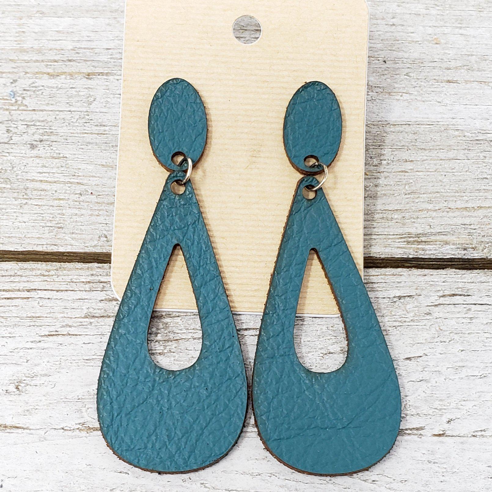 Jade - Geometric Leather Earrings
