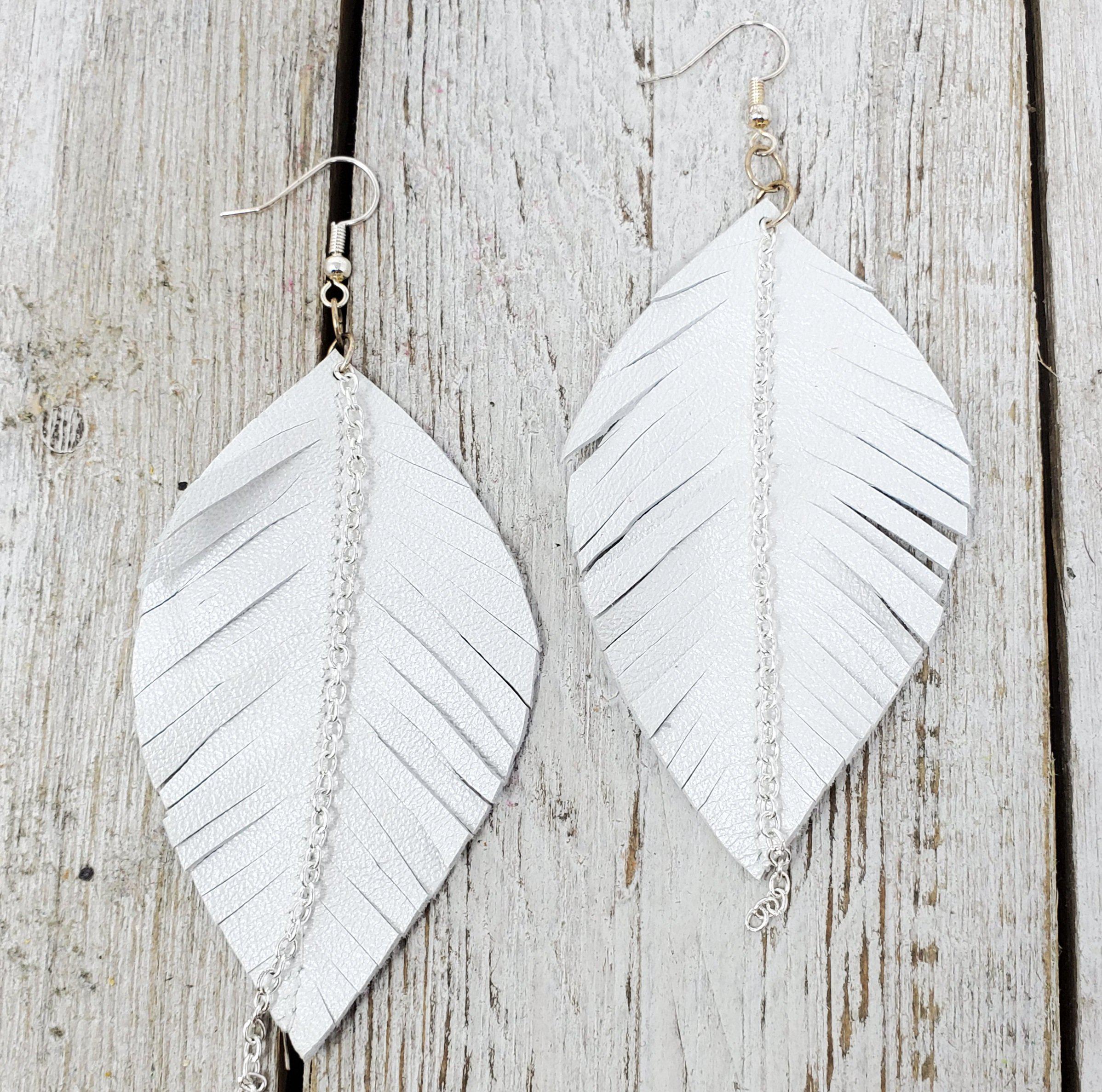 Leather Leaf Earrings - Summer Collection