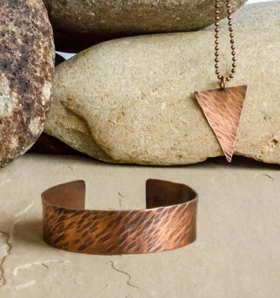 Power - Textured Recycled Copper Necklace