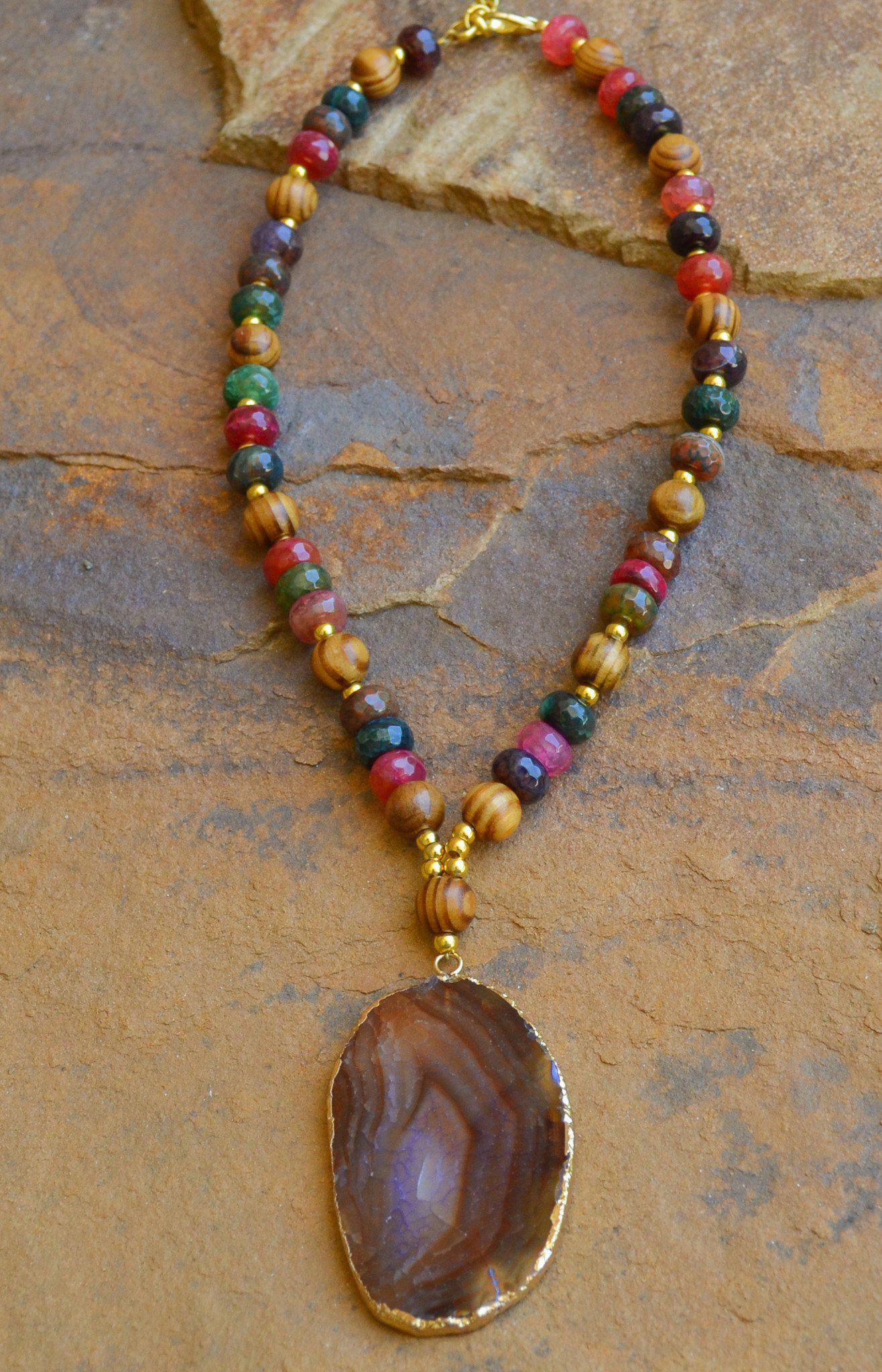 Purple Agate Necklace