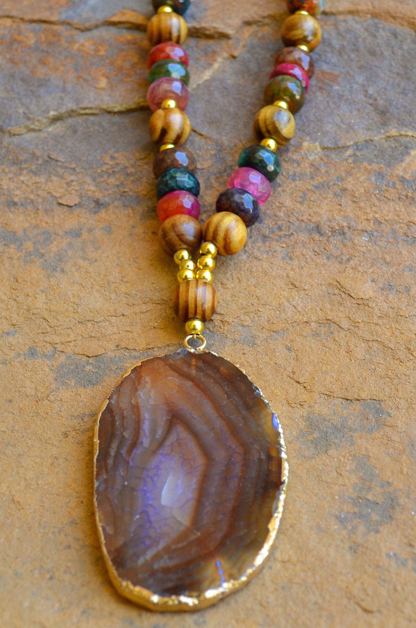 Purple Agate Necklace
