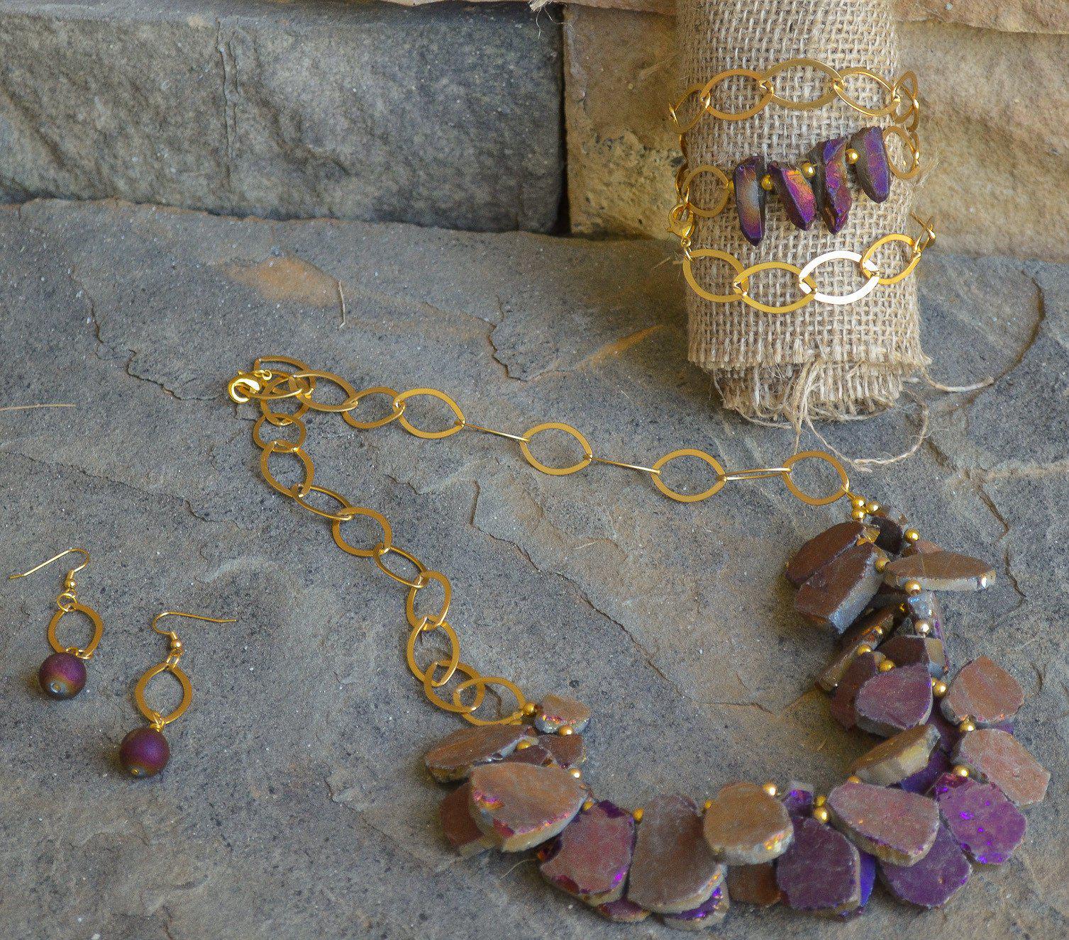 Purple Iridescent Wrap Bracelet/ Necklace