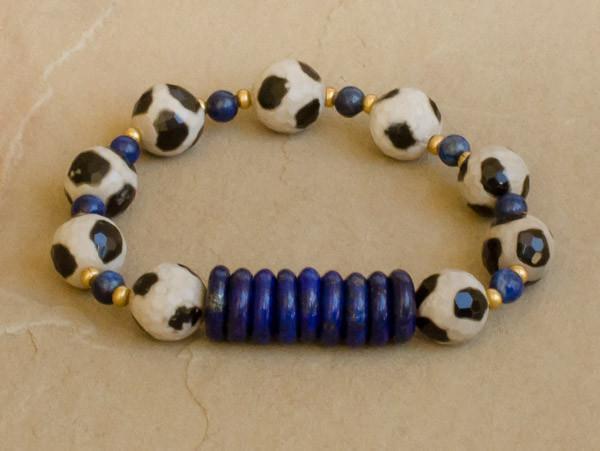 River - Lapis Lazuli Tibetan Agate Bracelet