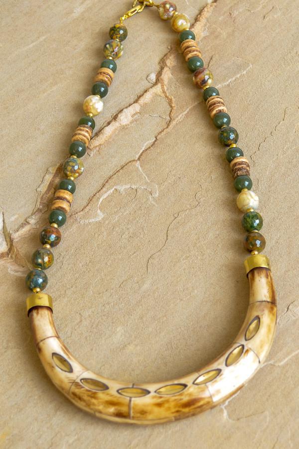 Selena Necklace - Green Agate