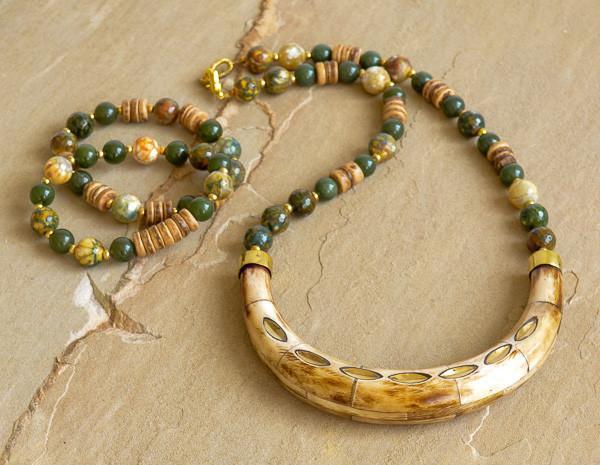 Selena Necklace - Green Agate