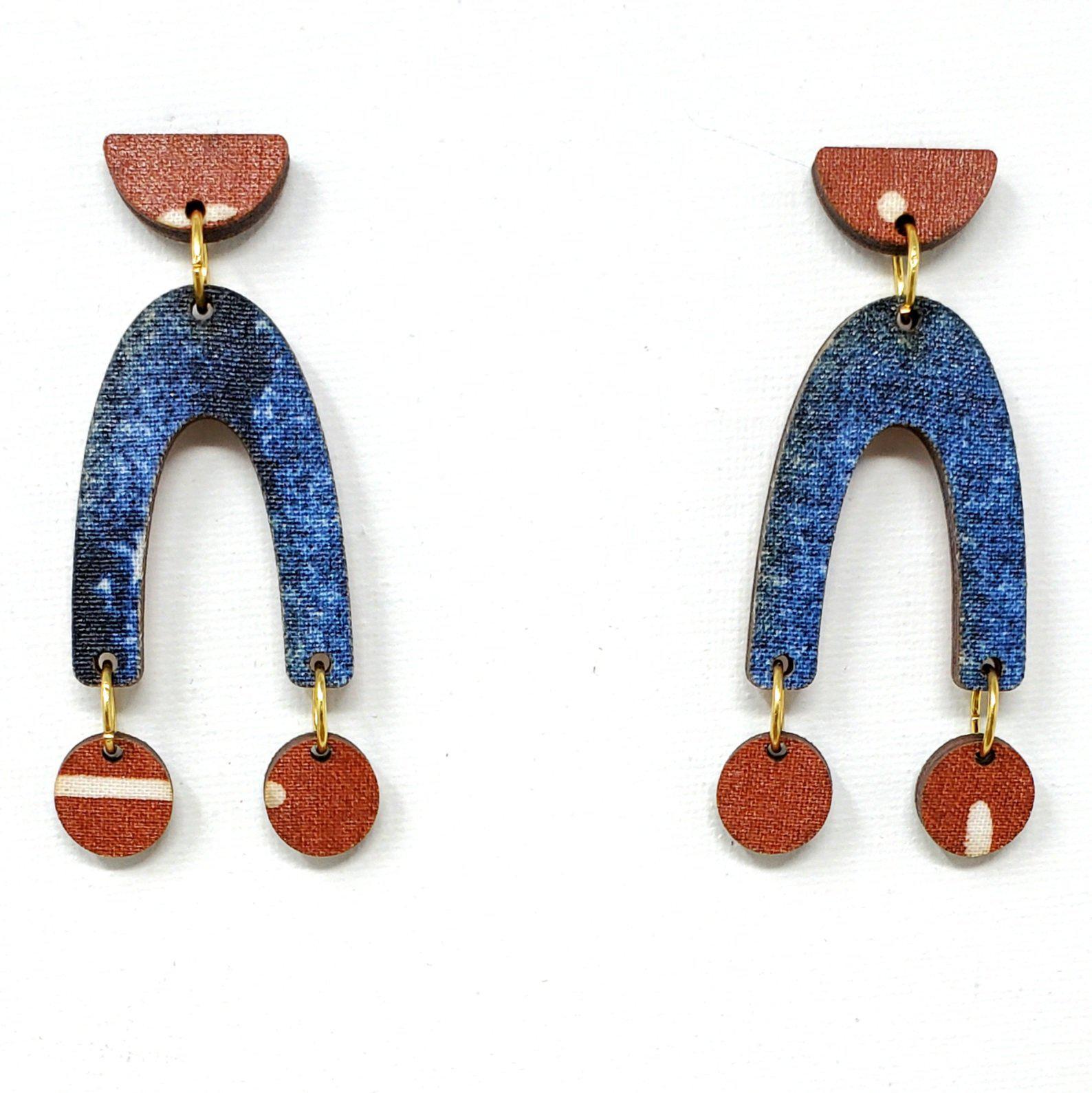 Tribal Denim Earrings 4