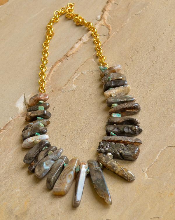 Turquoise Agate Statement Necklace