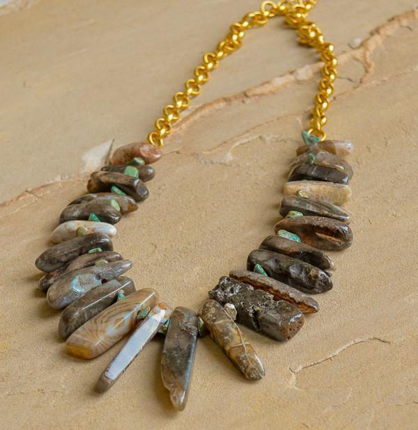 Turquoise Agate Statement Necklace