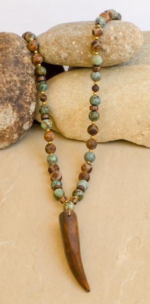 Zane - African Turquoise Tibetan Agate Necklace