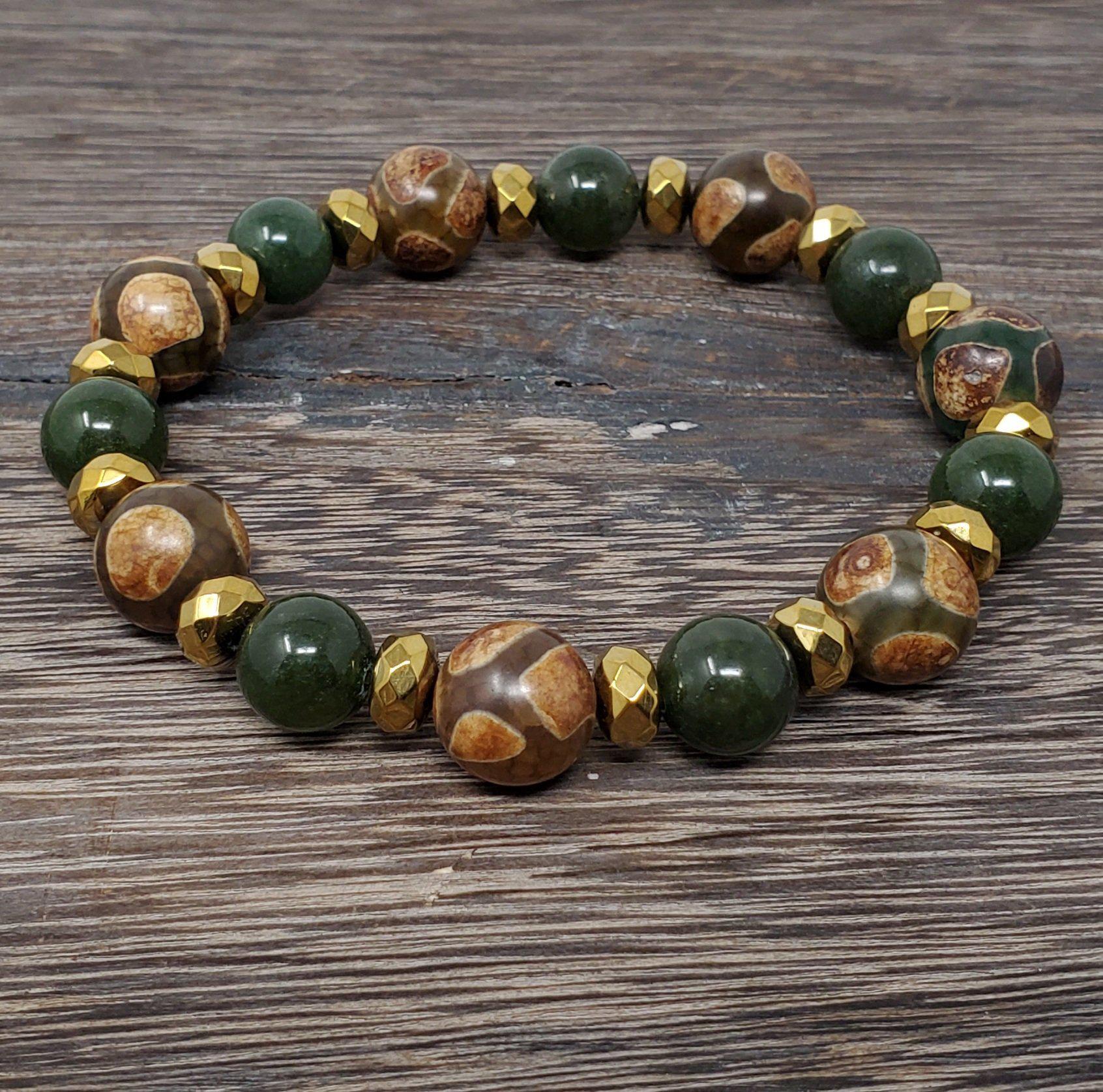 Jade Tibetan Agate Unisex Bracelet Set